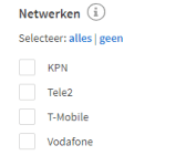 Netwerken keuze in de vergelijker